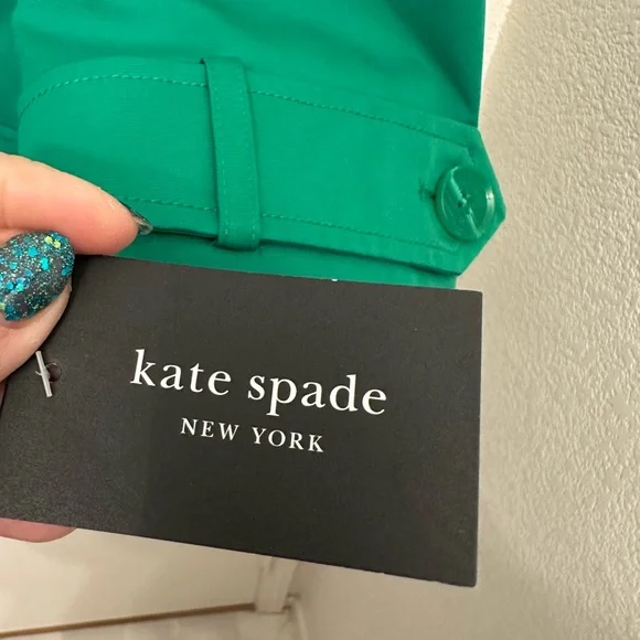 Kate Spade Vibrant Green Trench Coat - Picture 4 of 7